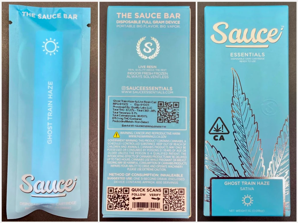 Ghost Train Haze Sauce Disposable : 1G Live Resin Infused