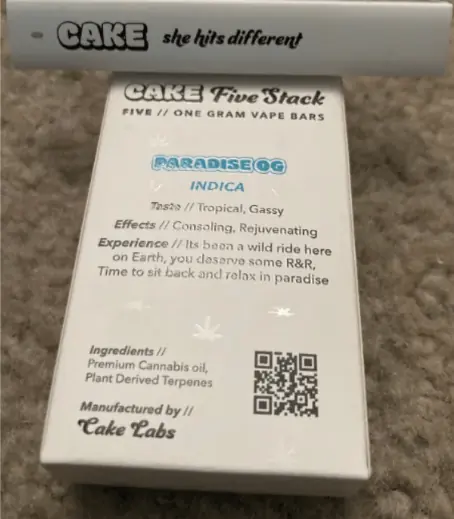 Cartuccia Paradise OG Cake 1G Cartuccia She Hits Different 510
