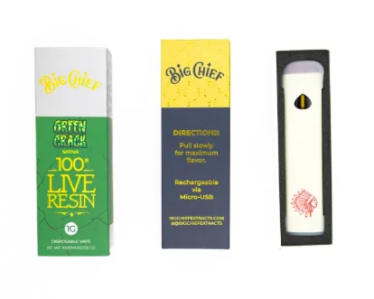 Cartucho de vapeo desechable Big Chief Live Resin 1G 1000MG
