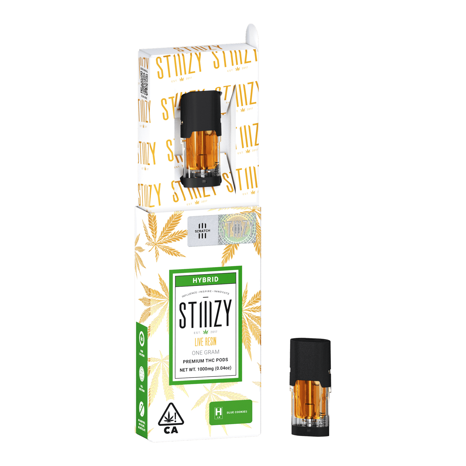 Stiiizy live resin pod in Blue Cookies, 1 gram