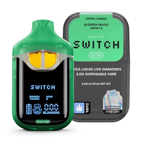 Boutiq glow 2g disposable in Green Magic and Kiwi-Z