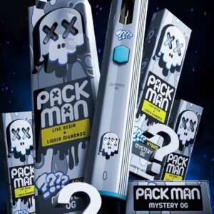 Packman Mystery OG 2g disposable hybrid vape with live resin and liquid diamonds packaging
