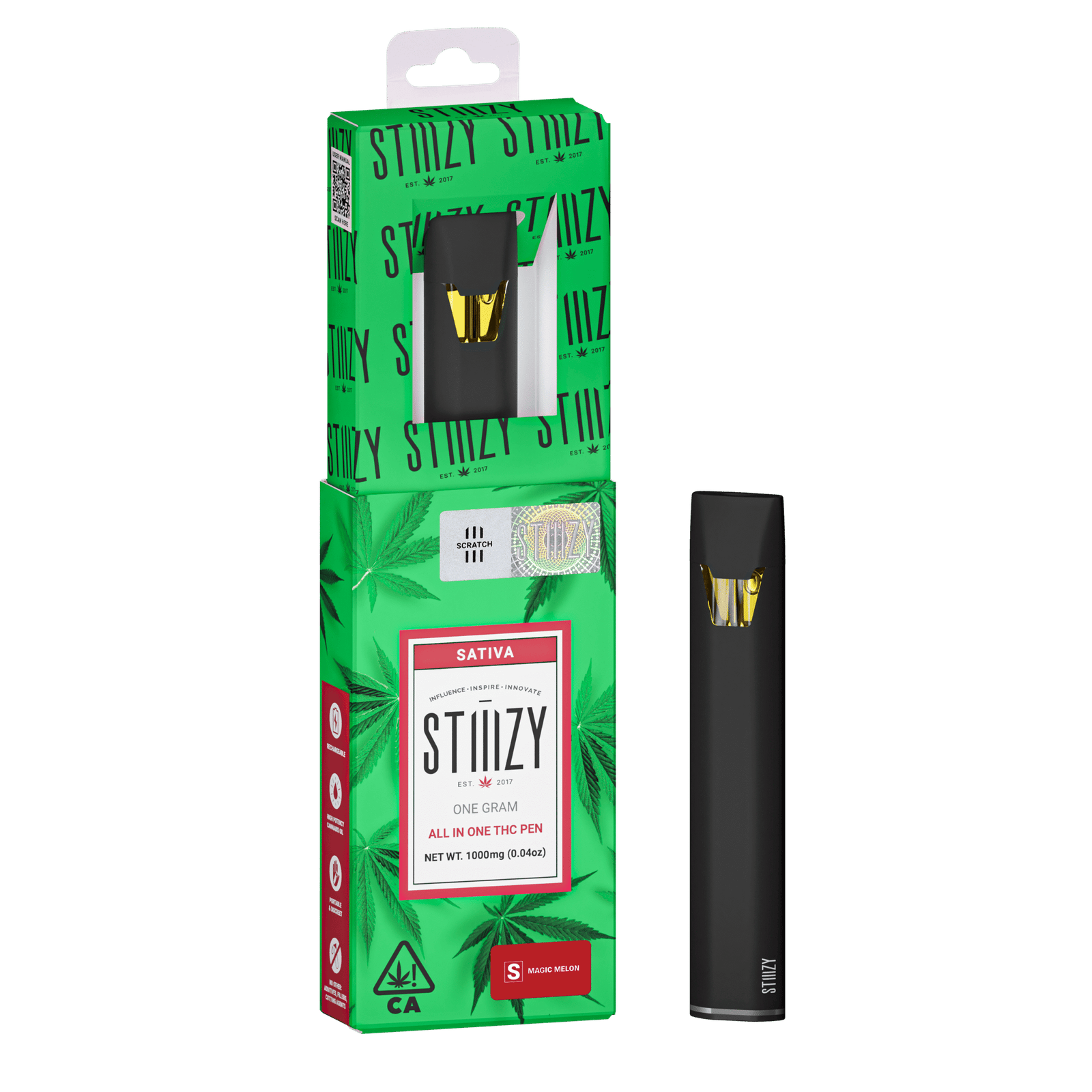 Stiiizy 2G all in one disposable in Magic Melon, sativa