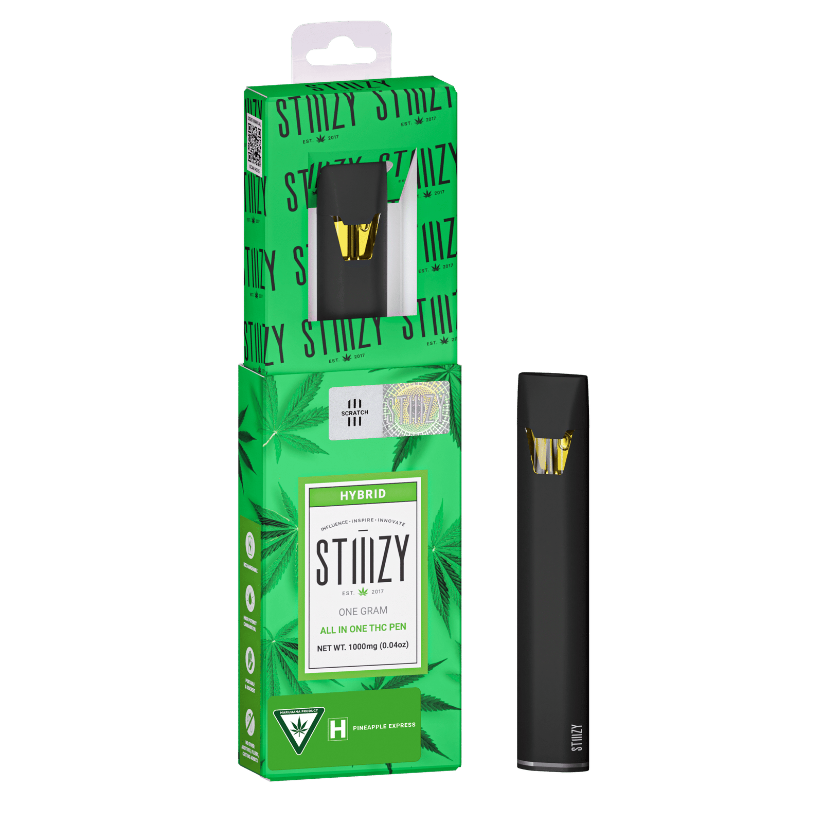 Stiiizy 2G all in one disposable vape in Pineapple Express, hybrid