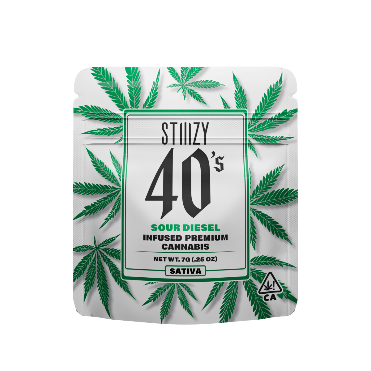 Stiiizy 40s infused flower 7g in Sour Diesel, diamond infused