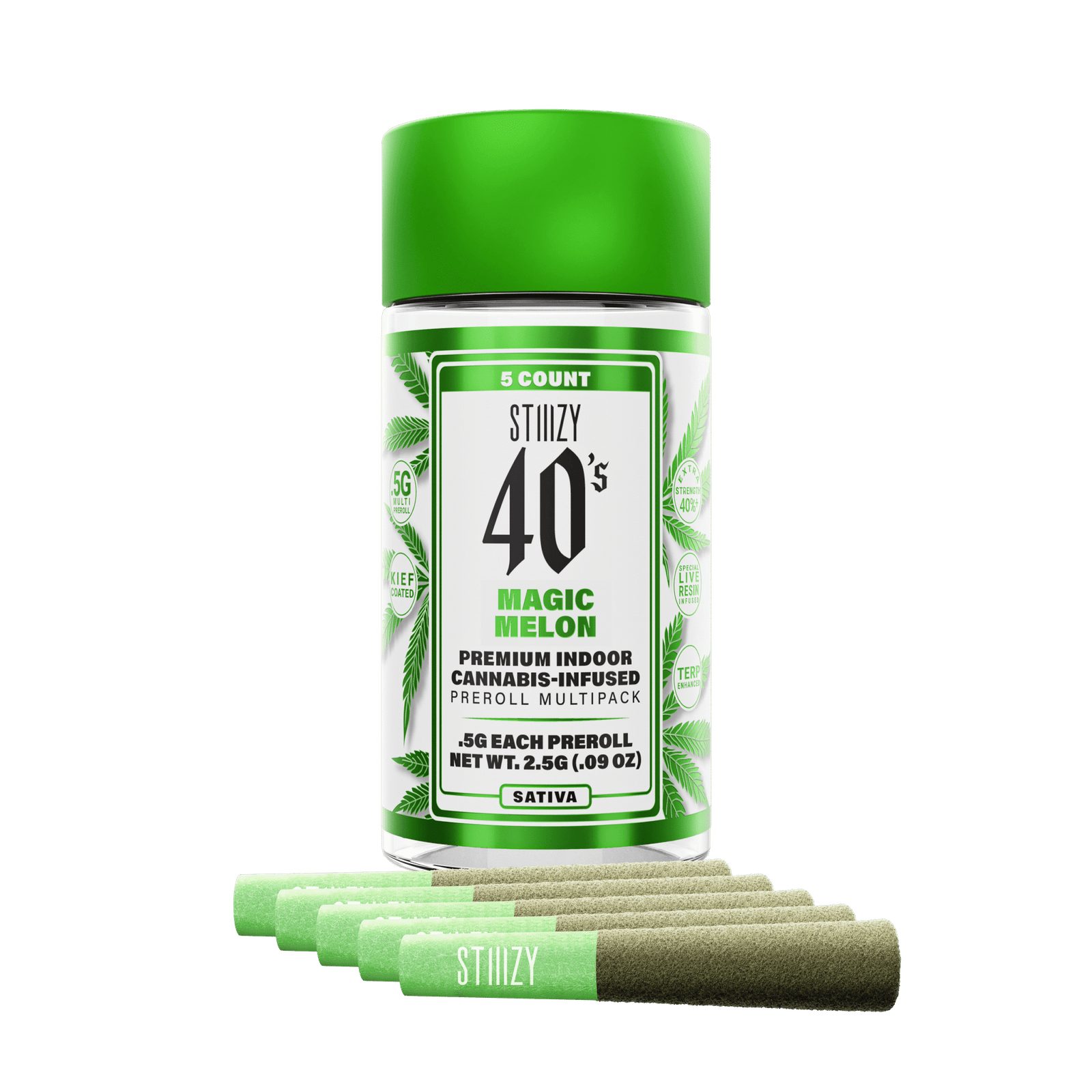 Stiiizy 40s infused pre roll 5 pack in Magic Melon