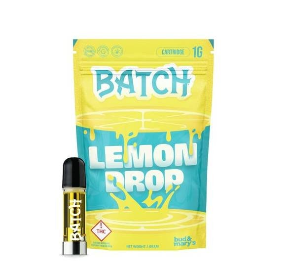 Cartuccia Batch Flavours Lemon Drop 1G con la sua custodia gialla