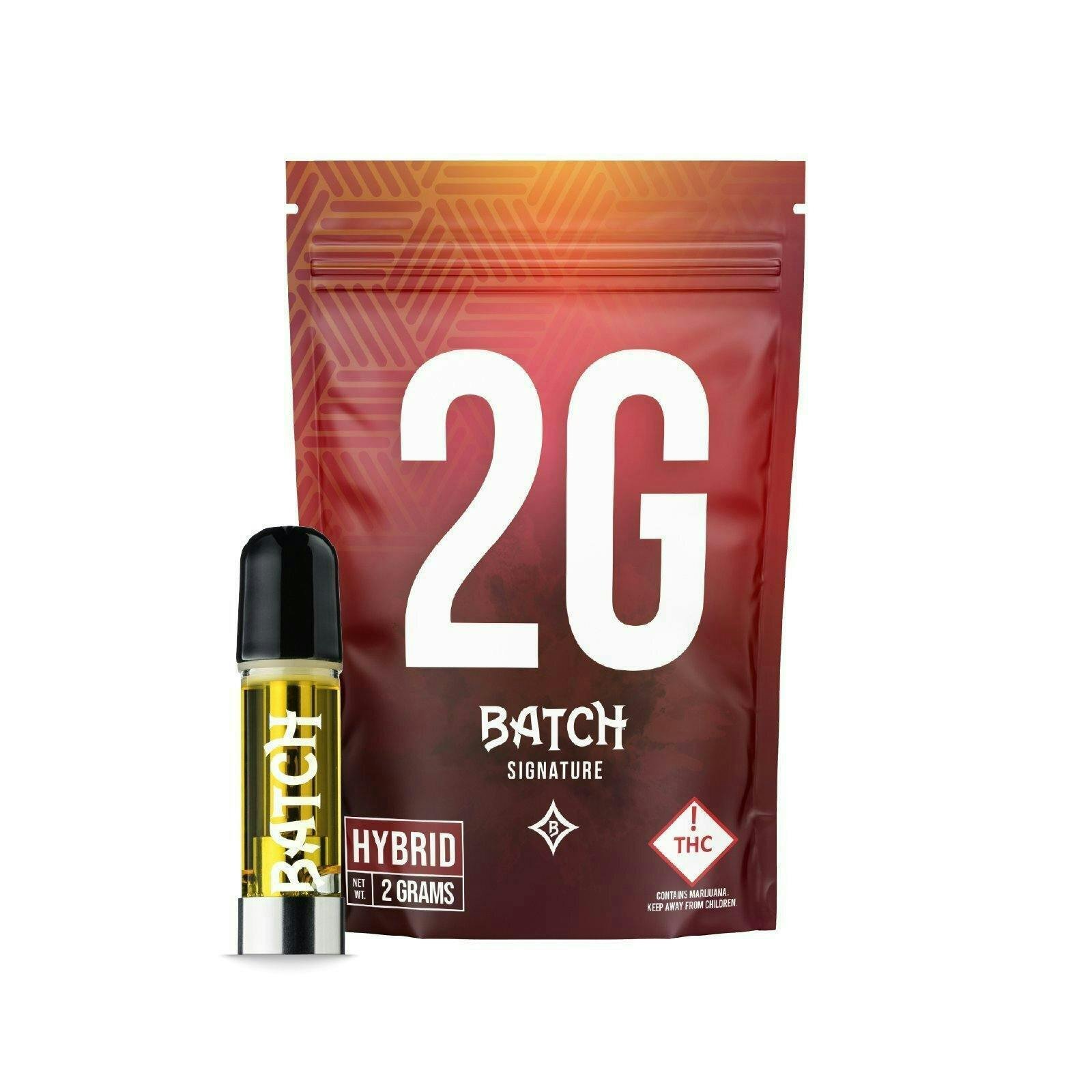 Cartuccia Batch Signature Hybrid 2G 510 accanto alla custodia da 2 grammi