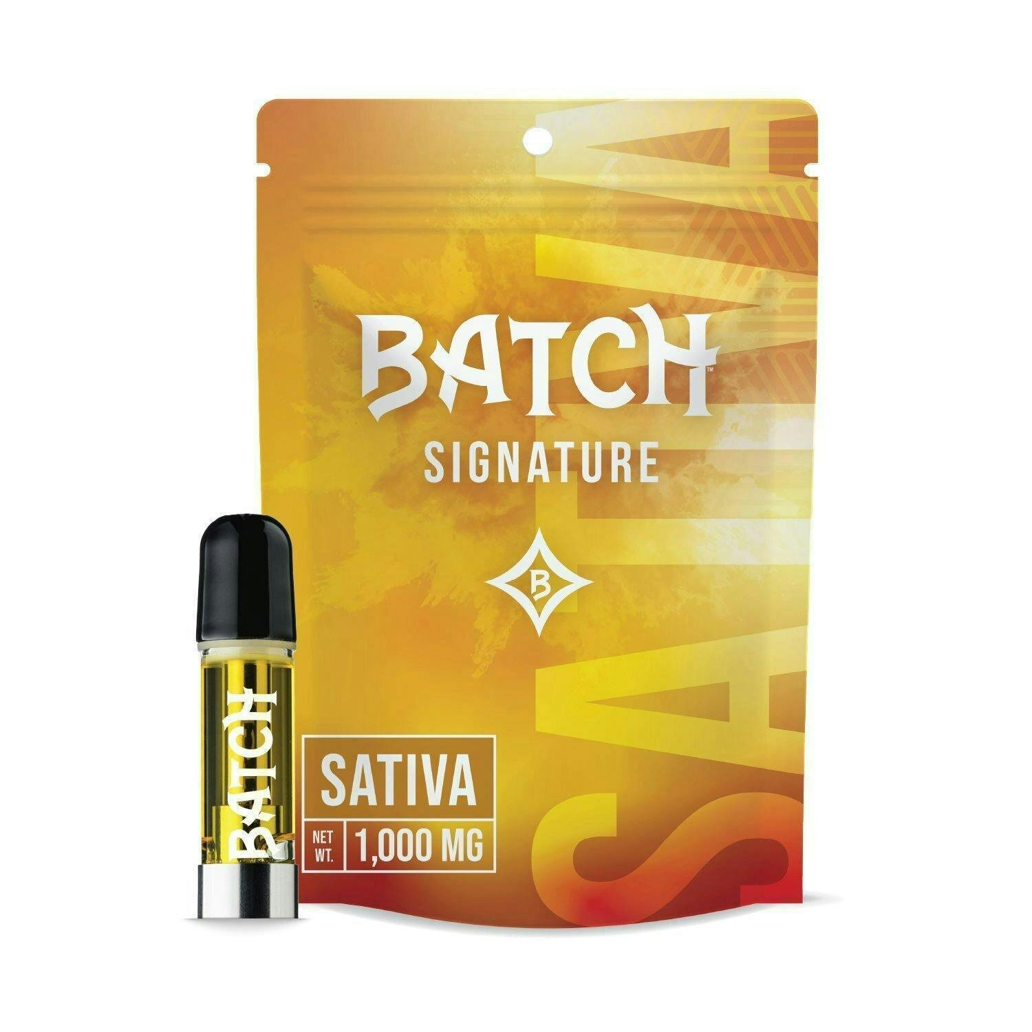 Batch Signature Sativa 1G Cartuccia e sacchetto da 1.000 mg