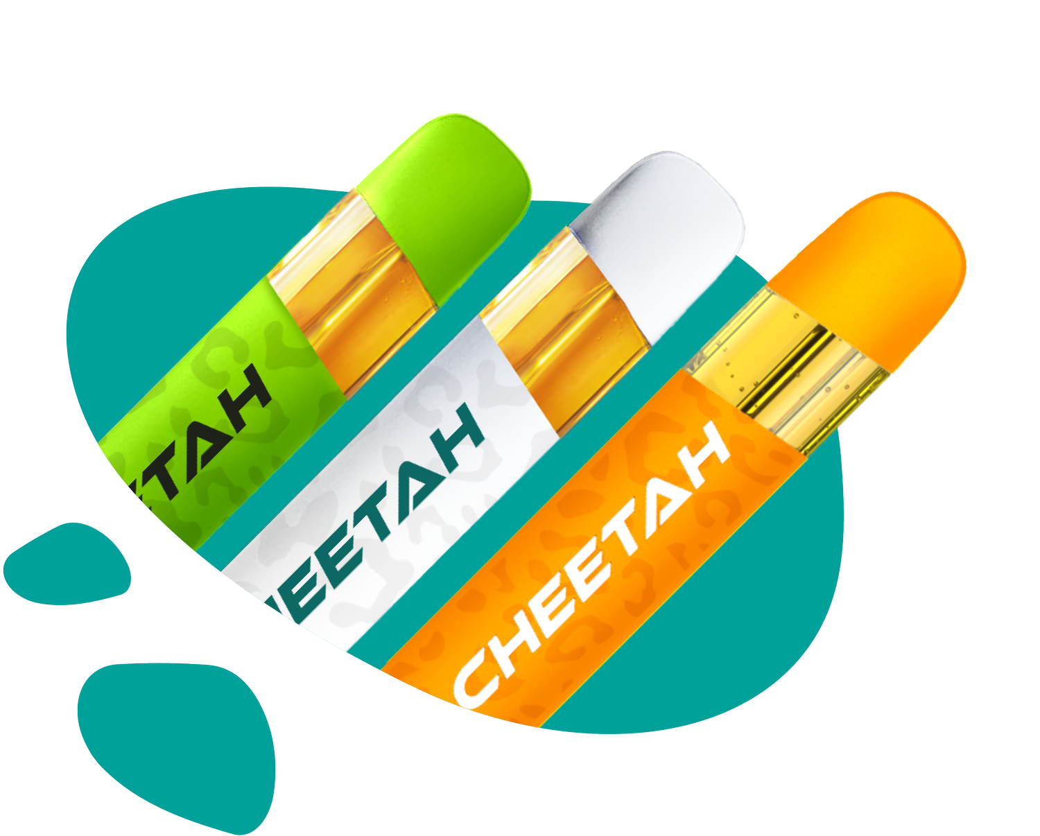 Trois stylos vape jetables en résine vivante Cheetah 2G