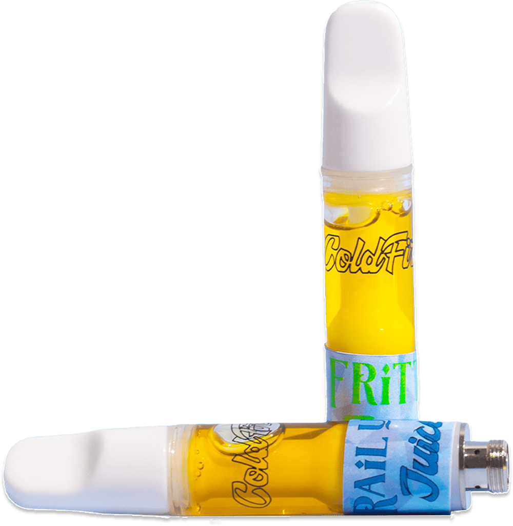 Deux cartouches de cannabis ColdFire Juice 1G avec embouts en céramique blanche