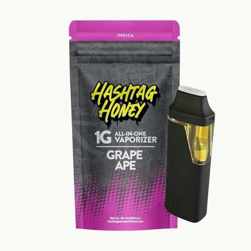 Vaporisateur et sac tout-en-un Hashtag Honey Grape Ape 1G