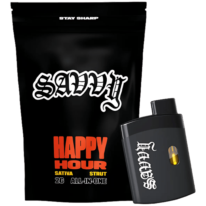 Savvy Strut 2G desechable con la bolsa Happy Hour sativa
